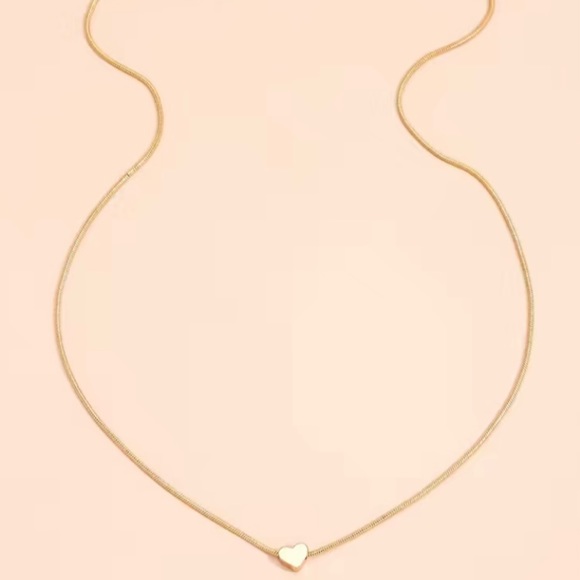 Gold Heart Chain Necklace Women’s Minimalist Jewelry Gifts Love NEW - Picture 2 of 3